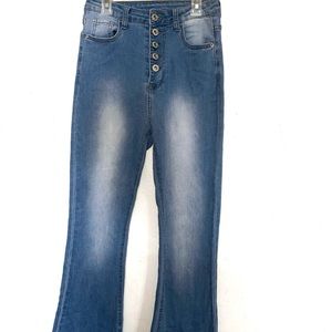 SHEIN HIGH WAIST BUTTON FRONT FLARE LEG JEANS! Just used once!!!